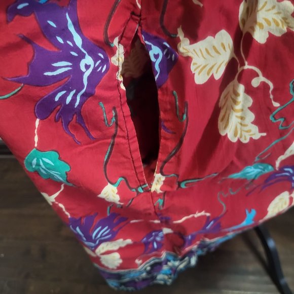 Phases Vintage Retro Women's Long Dress w/Pockets, Red Multicolored, 4X - Picture 6 of 10